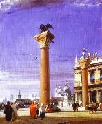 Richard Parkes Bonington St. Mark's Column in Venice painting